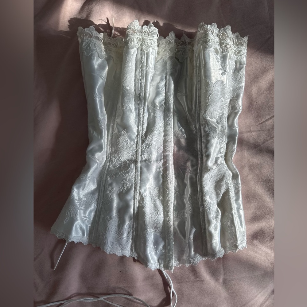 Vintage white corset , small / medium